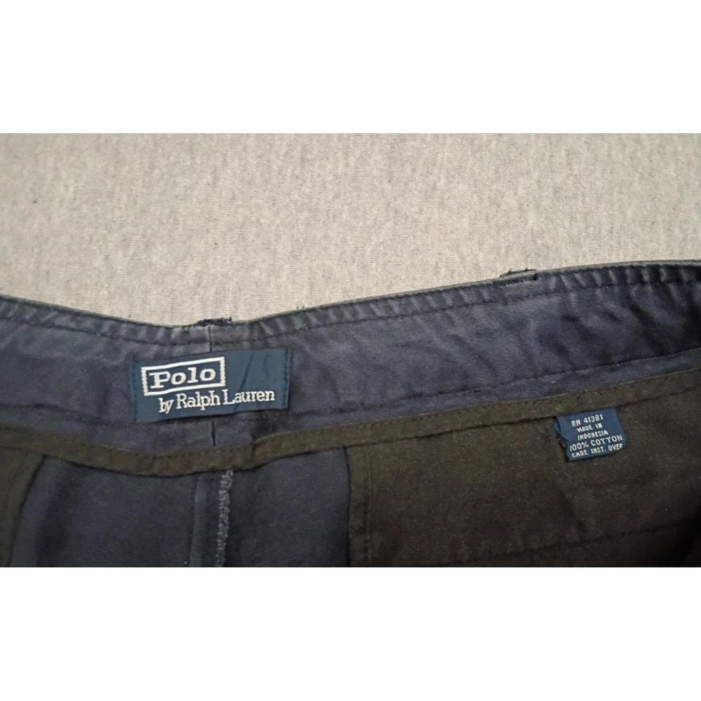 Polo Ralph Lauren Mens Cargo Pants Navy Blue Faded Cotton 38x32 974828594ABL